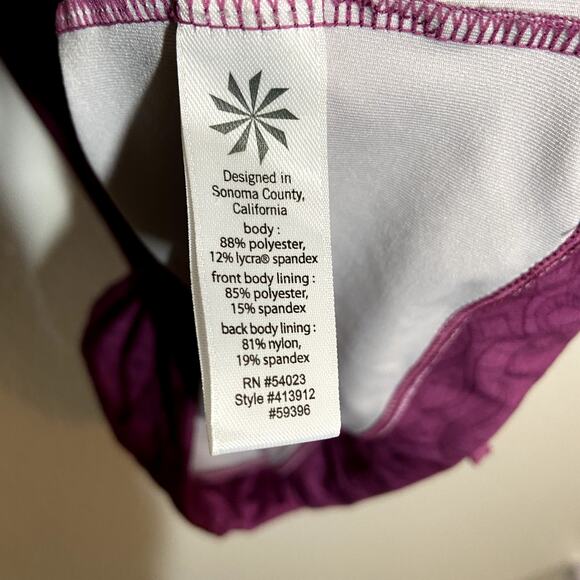 Athleta Tinker Tank Racerback Berry Pink Paisley High Support Mesh Bra Medium - Picture 4 of 6